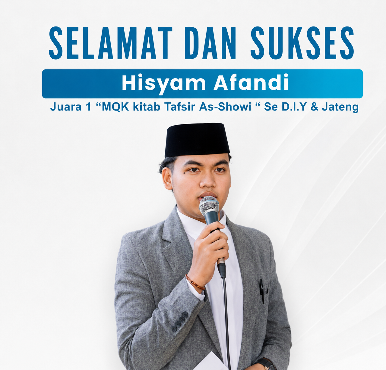 Juara 1 Musabaqah Qiraatil Kutub (MQK) Kitab Tafsir As-Showi Tingkat Daerah Istimewa Yogyakarta dan Jawa Tengah.